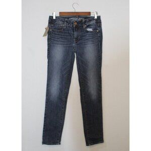 American Eagle Jeans Short Super Stretch Jegging Dark Wash Y2K 6